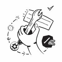 On maintenance symbol with copy space for project planning concept as An artistic rendering of an on maintenance symbol with spacious copy space suitable for project planning goal Dynamic vector