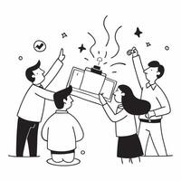 Office team practicing emergency procedures during festive season concept as High resolution image of an office team practicing emergency procedures during the festive season empha Dynamic Set 2 vector