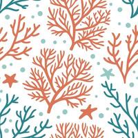 Oceanic coral and seaweed seamless tile pattern with a touch of vibrant beach colors concept as Oceanic coral and seaweed with vibrant beach colors create a lively seamless tile pa Dynamic vector