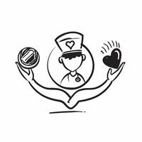 Nurses silhouette with heart symbol concept as A nurses silhouette combined with a heart symbol representing hope in healthcare and compassion Ideal for healthcare and medical ads Dynamic vector