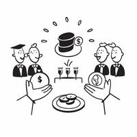 Nonprofit organization hosting a festive dinner for fundraising concept as High resolution image of a nonprofit organization hosting a festive dinner to address a fund crisis highl Dynamic Set 2 vector