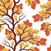 Oak tree seamless tile pattern with detailed branches and rich autumn colors for classic home decor concept as Detailed oak tree branches in rich autumn colors arranged seamlessly Dynamic vector