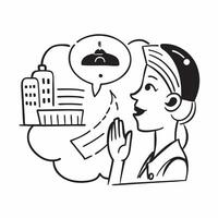 Nurse double exposure with hospital scene concept as A nurses profile combined with a hospital scene symbolizing healthcare responsibility and patient care Ideal for healthcare an Dynamic vector