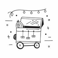 Night market cart and fairy lights icon with copy space for social media posts concept as An illustrative night market cart and fairy lights icon with copy space tailored for socia Dynamic vector