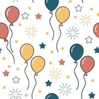 New Year balloons seamless tile pattern with colorful balloons and festive elements for celebratory decor concept as Colorful balloons and festive elements arranged seamlessly to c Dynamic vector