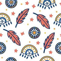 Native folklore characters and symbolic motifs seamless tile pattern with vibrant colors concept as Vibrant colors highlight native folklore characters and symbolic motifs in seaml Dynamic vector