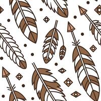 Native American feather and arrow seamless tile pattern with earthy tones and traditional symbols concept as Earthy tones showcase Native American feathers and arrows in seamless t Dynamic vector