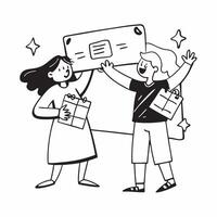 Mother and daughter finding summer sale deals concept as High resolution image of a mother and daughter finding summer sale deals with a glossy backdrop showcasing the bonding and Dynamic vector