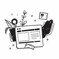 Monitor and plant icon with ample space for text and graphics concept as An iconographic monitor and plant design offering ample space for both text and graphics perfect for illust Dynamic vector
