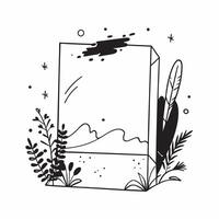 Modern transparent border frame mockup concept as High resolution mockup of a modern transparent border frame with a lush nature scene highlighting sleek and contemporary design th Dynamic Set 2 vector
