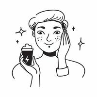 Model promoting a mockup face cream concept as A model promotes a mockup face cream highlighting its hydrating and anti aging properties Perfect for skincare and cosmetic ads in Dynamic vector