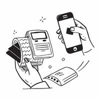 Mobile payment at a grocery store concept as High resolution image of mobile payment at a grocery store with a glossy backdrop showcasing the speed and convenience of digital trans Dynamic vector