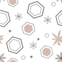 Minimalist retro polygon seamless tiles neutral colors on white background ideal for modern interiors concept as Creating minimalist seamless tile with retro polygons in neutral co Dynamic vector