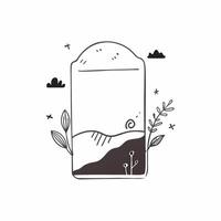 Minimalist black border frame mockup concept as High resolution mockup of a minimalist black border frame with a calming nature scene highlighting modern and clean design themes i Dynamic vector