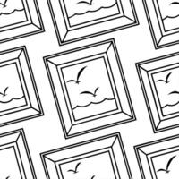 Minimalist black and white frame seamless tile pattern with clean lines and simplicity concept as Clean minimalist black and white frames create seamless tile patterns emphasizing Dynamic vector