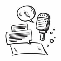 Microphone and speech bubble icon with copy space for presentations concept as A modern microphone and speech bubble icon design with generous copy space perfect for enhancing pres Dynamic vector