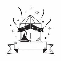 Market tent and lanterns illustration with space for text and graphics concept as An illustrative market tent and lanterns design featuring ample space for both text and graphics p Dynamic vector
