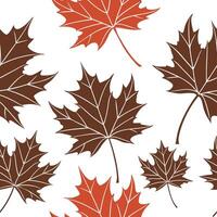 Maple leaf seamless tile pattern with various shades of red and brown for elegant autumn interiors concept as Elegant red and brown maple leaves arranged seamlessly for sophisticat Dynamic vector