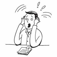 Manager reacting to unexpected news concept as High resolution image of a manager reacting to unexpected news with a panicked expression capturing the immediate shock and need for Dynamic Set 2 vector