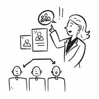 Manager with networking event overlay concept as A managers profile combined with a networking event symbolizing the networking opportunities during a company open house Ideal for Dynamic vector
