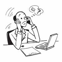 Manager urgently contacting clients during a crisis concept as High resolution image of a manager urgently contacting clients during a crisis emphasizing the stress and immediate n Dynamic vector