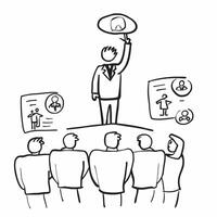 Manager motivating team for continued success concept as High resolution image of a manager motivating the team for continued success highlighting leadership inspiration and profes Dynamic Set 2 vector