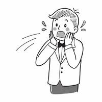 Manager reacting to unexpected news concept as High resolution image of a manager reacting to unexpected news with a panicked expression capturing the immediate shock and need for Dynamic vector