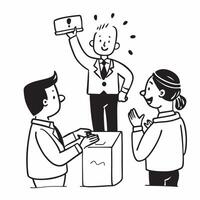 Manager giving safety instructions during a holiday party concept as High resolution image of a manager giving safety instructions during a holiday office party highlighting the im Dynamic vector
