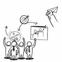 Manager motivating team for continued success concept as High resolution image of a manager motivating the team for continued success highlighting leadership inspiration and profes Dynamic vector