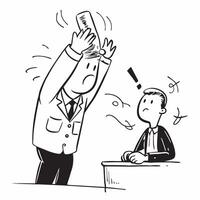 Manager giving urgent instructions during a crisis concept as High resolution image of a manager giving urgent instructions during a crisis with a panicked atmosphere emphasizing l Dynamic Set 2 vector