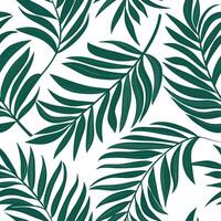 Lush tropical palms seamless tile pattern with bold green leaves and a laid back summer feel concept as Bold green tropical palm leaves create a seamless tile pattern evoking a lai Dynamic vector
