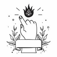 Lotus flower and Buddha hand icon with blank area for customizable text concept as A creative depiction of a lotus flower and Buddha hand icon featuring a blank area for customizab Dynamic vector