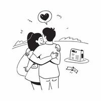 Lovers reuniting at a romantic getaway concept as Lovers reuniting blended with a romantic getaway scene symbolizing the passion and joy of reuniting with a loved one Perfect for Dynamic vector