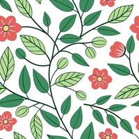 Lush garden greenery seamless tile pattern with a variety of leaves vines and fresh blooms for a vibrant feel concept as Lush garden greenery with a mix of leaves vines and fresh b Dynamic vector
