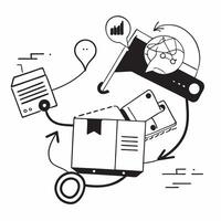 Logistic symbol with copy space for email newsletters concept as A modern logistic symbol with ample copy space perfect for email newsletters and digital communications highlightin Dynamic vector
