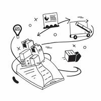 Logistic illustration with space for text and graphics concept as An illustrative logistic design featuring ample space for both text and graphics perfect for illustrating supply c Dynamic vector