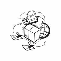 Logistic icon with copy space for business newsletters concept as A modern logistic icon design with ample copy space perfect for business newsletters and corporate communications Dynamic vector