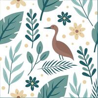 Local wildlife and botanical elements seamless tile pattern with natural and vibrant colors concept as Natural and vibrant colors highlight local wildlife and botanical elements in Dynamic vector