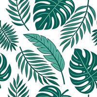 Lively summer leaves seamless pattern with wild jungle leaves and exotic accents for bold decor concept as Wild jungle leaves and exotic accents arranged in a seamless pattern to b Dynamic vector