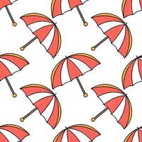 Lively beach umbrella seamless tile pattern with bright bold colors for a fun summer feel concept as Brightly colored beach umbrellas form a lively fun seamless tile pattern full o Dynamic vector