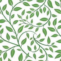 Leafy vine seamless tile pattern with intertwining vines and soft green shades for a lush spring look concept as Soft green intertwining vines and leaves form a lush seamless sprin Dynamic vector