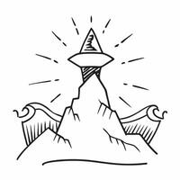 Leadership coach with mountain peak concept as A leadership coachs profile blended with a mountain peak symbolizing management coaching and achieving goals Ideal for leadership an Dynamic vector