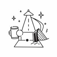 Lantern and tent icon with copy space for infographics concept as An infographic ready lantern and tent icon with copy space designed to convey camping setups nighttime adventures Dynamic vector