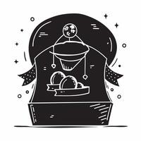 Lanterns and food stall icon with copy space on dark background concept as A illustration of colorful lanterns and a food stall icon with ample copy space on a dark backgrou Dynamic vector