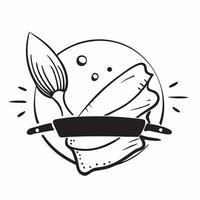 Knife and spoon icon with space for text and graphics on a blue background concept as A modern knife and spoon icon design featuring space for both text and graphics on a blue back Dynamic vector