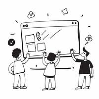 Kids learning in an interactive classroom concept as High resolution image of kids learning in an interactive classroom with a glossy backdrop highlighting engagement and curiosity Dynamic vector
