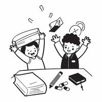 Kids in classroom with new supplies concept as High resolution image of kids in the classroom with new school supplies and a glossy backdrop capturing their excitement and readines Dynamic vector