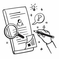 Job application and magnifying glass icon with space for text and icons on a clean background concept as A versatile job application and magnifying glass icon featuring space for b Dynamic vector