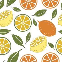 Juicy citrus fruits seamless tile pattern with bright oranges lemons and limes for a zesty summer vibe concept as Oranges lemons and limes create a zesty and vibrant seamless tile Dynamic vector