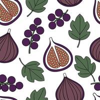Juicy fig and grape seamless tile pattern with rich colors and autumn vibes concept as Rich colored figs and grapes create a juicy fig and grape seamless tile pattern perfect for a Dynamic vector